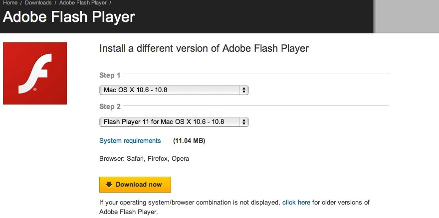 install adobe flash player for mac os x